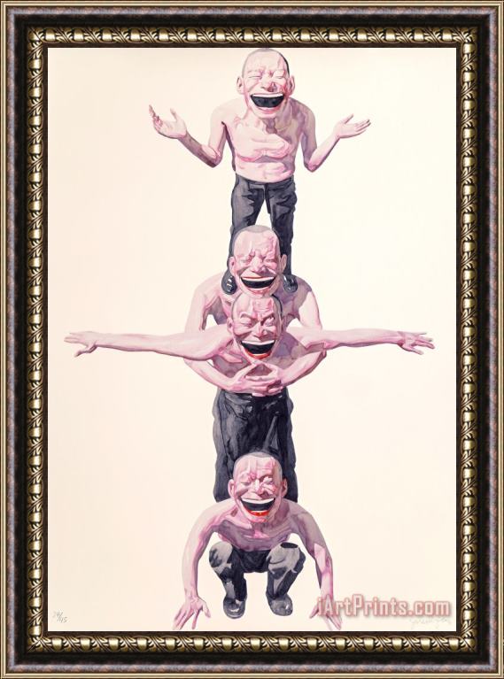 Yue Minjun One Smile Elevates Us All, No. 2, From Smile Ism Series, 2006 Framed Painting
