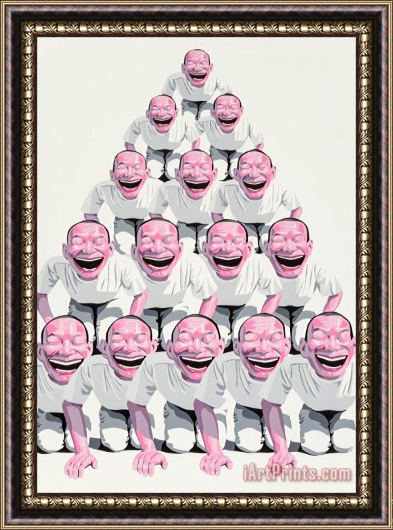 Yue Minjun Pyramid, 2001 Framed Print