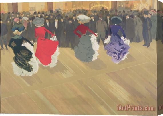 Abel-Truchet Women Dancing the Can Can Stretched Canvas Print / Canvas Art