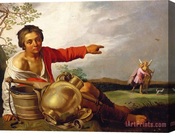 Abraham Bloemaert Shepherd Boy Pointing At Tobias And The Angel Stretched Canvas Print / Canvas Art