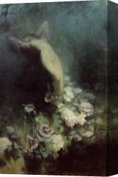 Bouquet De Fleurs Et L'esquisse D'une Statue, 1949 Canvas Prints - Les Fleurs du Sommeil by Achille Theodore Cesbron