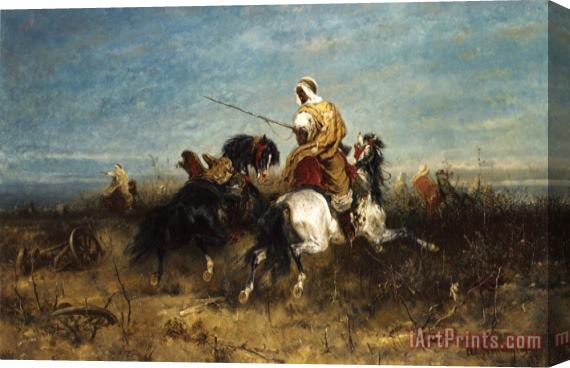 Adolf Schreyer Arabian Horsemen Stretched Canvas Painting / Canvas Art