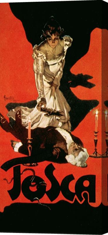 Adolfo Hohenstein Poster Advertising A Performance Of Tosca Stretched Canvas Painting / Canvas Art
