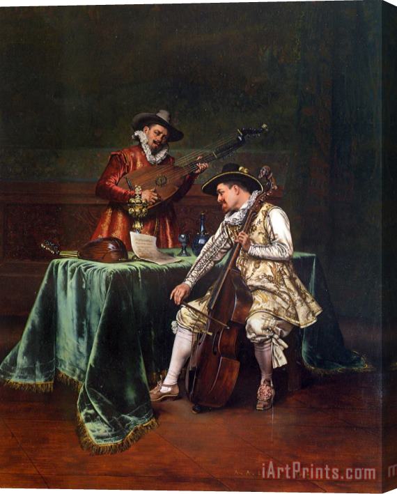 Adolphe Alexandre Lesrel The Musicians Stretched Canvas Print / Canvas Art