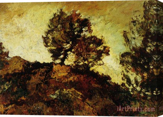 Adolphe Monticelli Rocky Landscape Stretched Canvas Print / Canvas Art