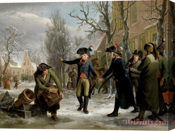 Adriaan de Lelie General Daendels Taking Leave of Lieutenant Colonel Krayenhoff Stretched Canvas Print / Canvas Art