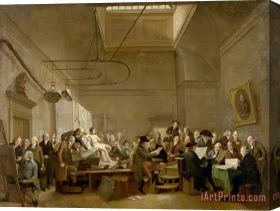 Adriaan de Lelie The Drawing Gallery of The Felix Meritis Society Stretched Canvas Print / Canvas Art
