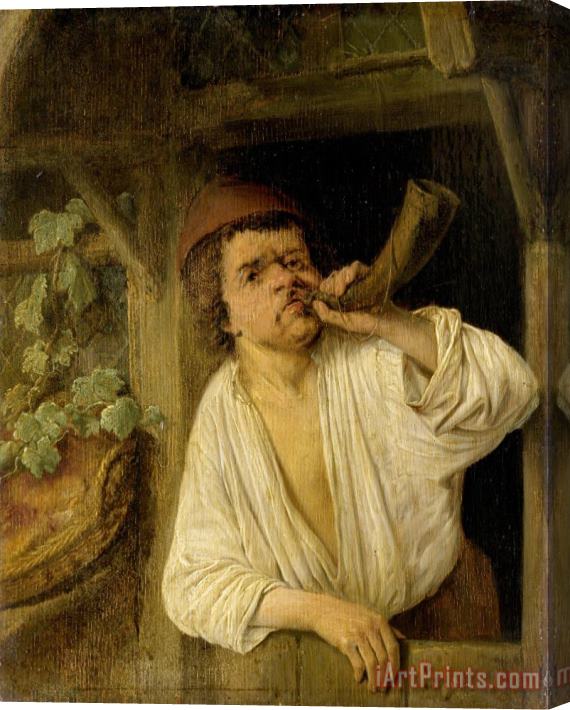 Adriaen Van Ostade A Baker Blowing His Horn Stretched Canvas Painting / Canvas Art