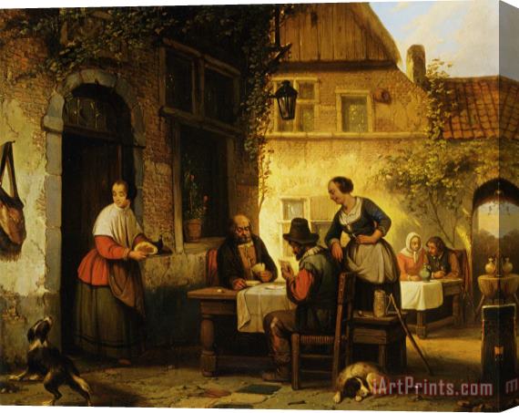 Adrien Ferdinand De Braekeleer The Card Game Stretched Canvas Print / Canvas Art