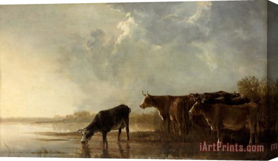 Aelbert Cuyp River Landscape with Cows Stretched Canvas Print / Canvas Art