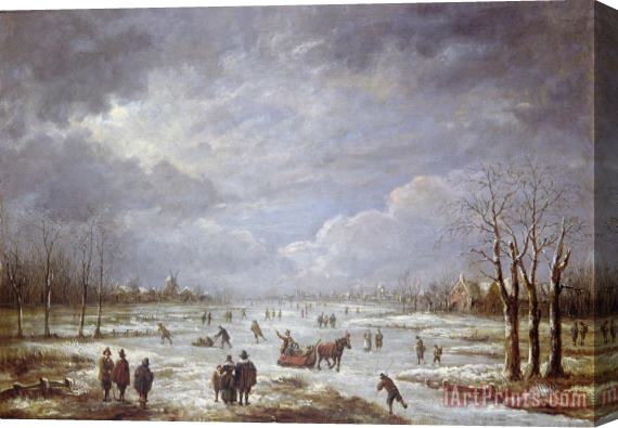 Aert van der Neer Winter Landscape Stretched Canvas Painting / Canvas Art