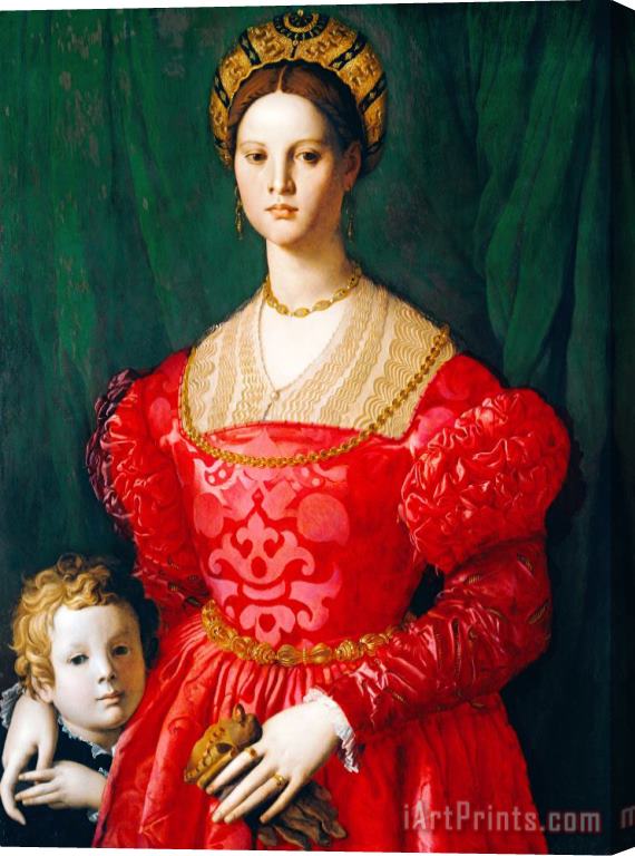 Agnolo Bronzino A Young Woman And Her Little Boy Stretched Canvas Painting / Canvas Art