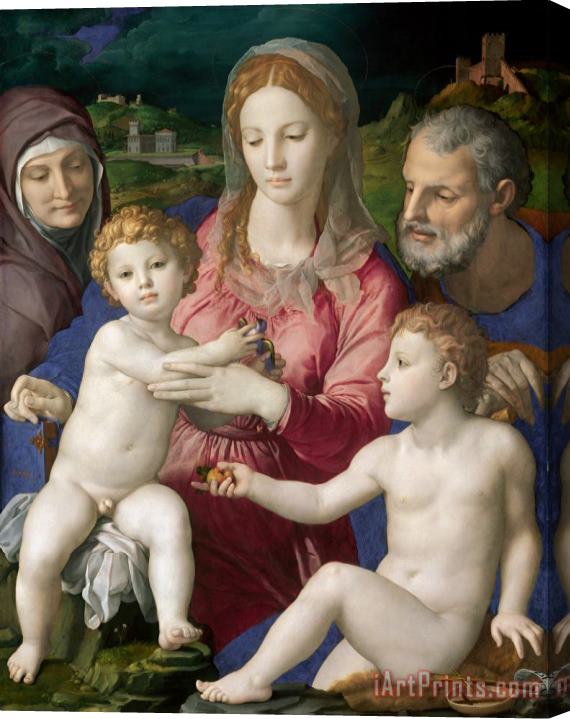 Agnolo Bronzino Holy Family with St. Anne And The Infant St. John Stretched Canvas Painting / Canvas Art