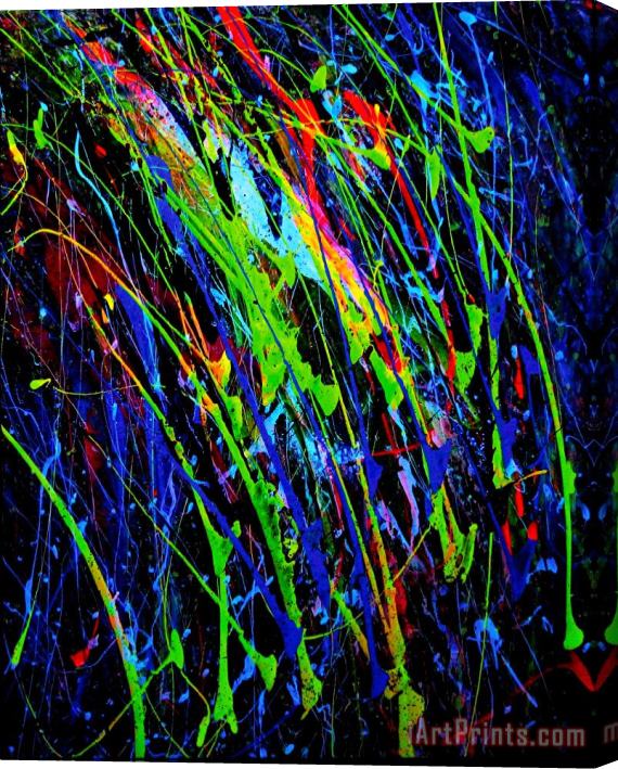 Agris Rautins Neonpainting 1-black light Stretched Canvas Painting / Canvas Art