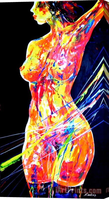 Agris Rautins Neonsilhouette 3 Stretched Canvas Painting / Canvas Art
