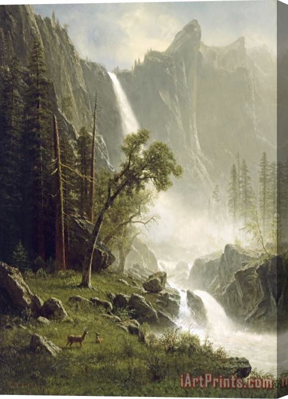 Albert Bierstadt Bridal Veil Falls, Yosemite Stretched Canvas Painting / Canvas Art