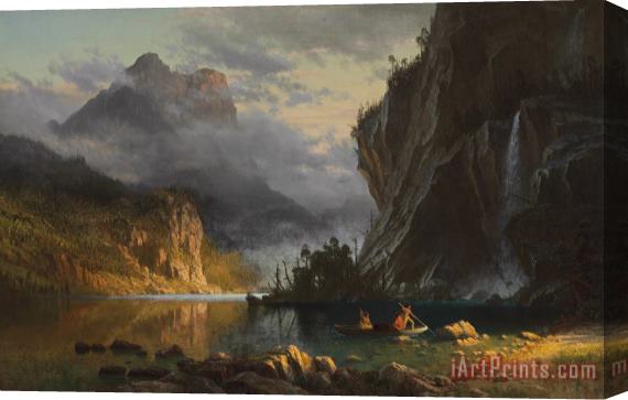 Albert Bierstadt Indians Spear Fishing Stretched Canvas Painting / Canvas Art