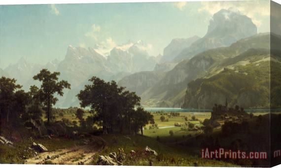 Albert Bierstadt Lake Lucerne Stretched Canvas Print / Canvas Art