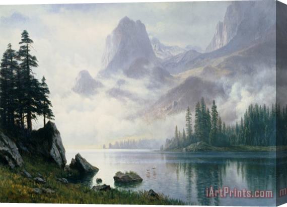 Albert Bierstadt Mountain out of the Mist Stretched Canvas Painting / Canvas Art