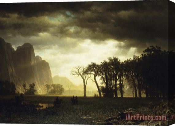 Albert Bierstadt Passing Storm in Yosemite Stretched Canvas Print / Canvas Art