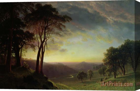 Albert Bierstadt The Sacramento River Valley Stretched Canvas Print / Canvas Art