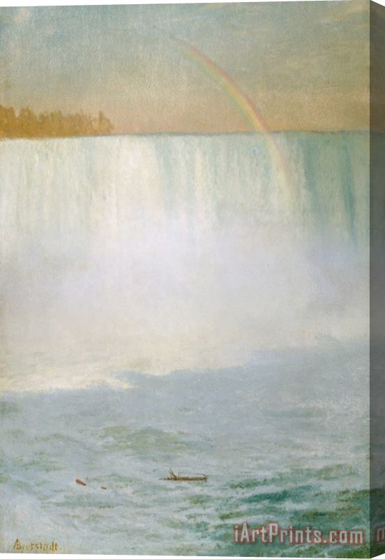 Albert Bierstadt Waterfall and Rainbow at Niagara Falls Stretched Canvas Print / Canvas Art