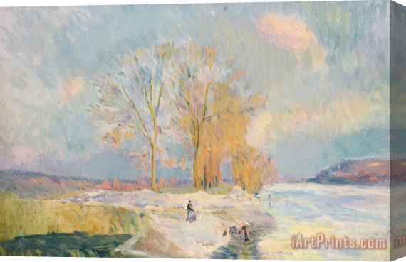 Albert-Charles Lebourg Banks Of The Seine And Vernon In Winter Stretched Canvas Print / Canvas Art
