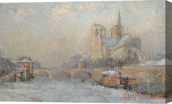Albert-Charles Lebourg Quai de la Tournelle and Notre-Dame de Paris Stretched Canvas Print / Canvas Art