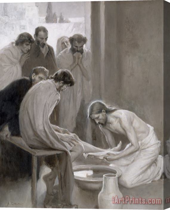 Albert Gustaf Aristides Edelfelt Jesus Washing The Feet Of His Disciples Stretched Canvas Painting / Canvas Art