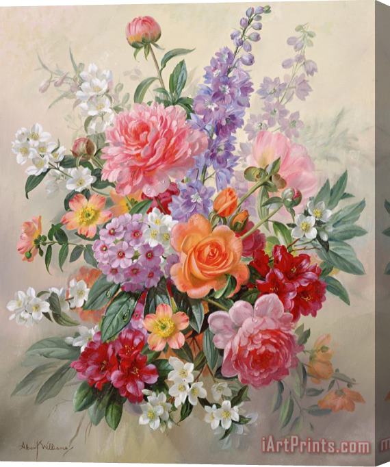 Albert Williams A High Summer Bouquet Stretched Canvas Print / Canvas Art