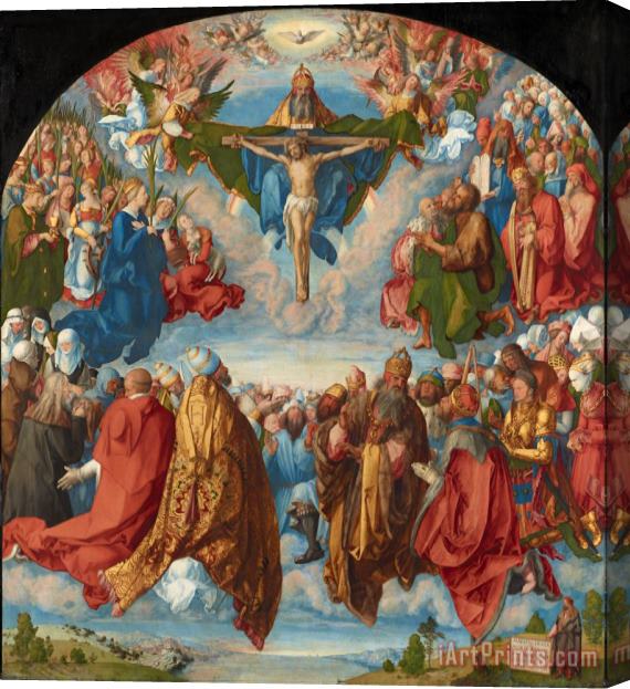 Albrecht Durer Adoration of The Trinity (landauer Altar) Stretched Canvas Painting / Canvas Art