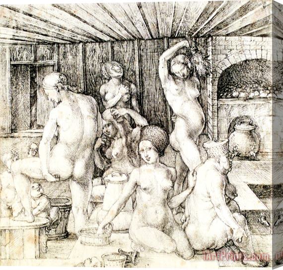 Albrecht Durer Durer Woman's Bath Drawing Stretched Canvas Print / Canvas Art