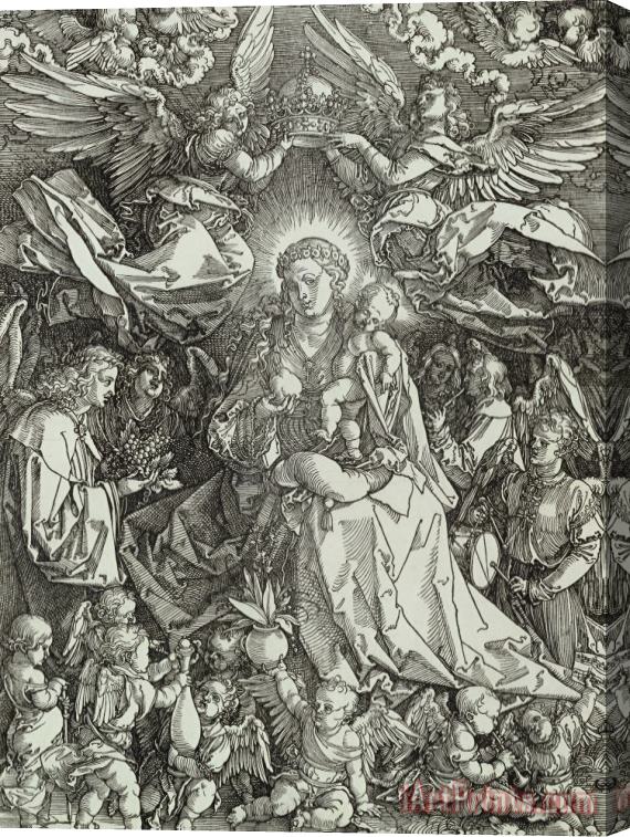 Albrecht Durer or Duerer The Virgin And Child Surrounded By Angels Stretched Canvas Print / Canvas Art