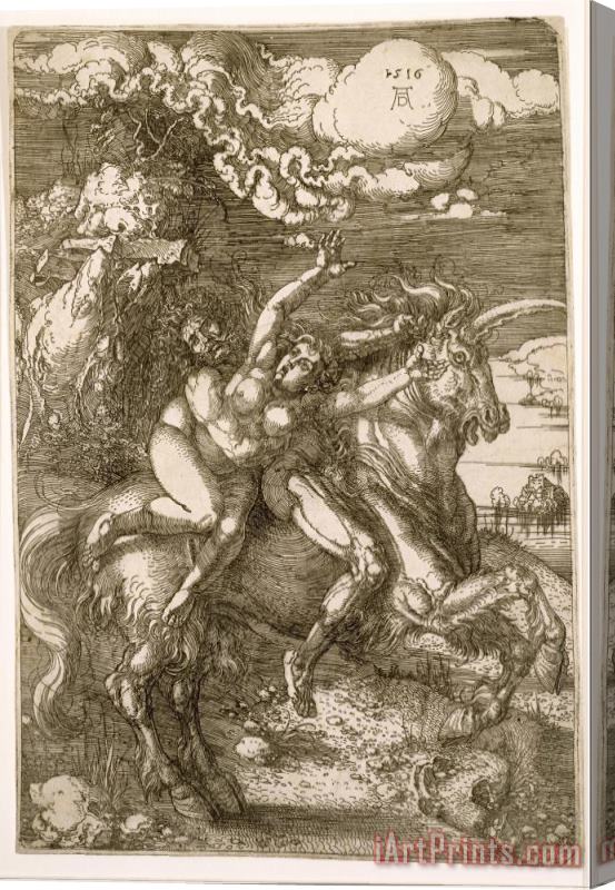 Albrecht Durer Rape of Prosperpina (abduction on a Unicorn) Stretched Canvas Painting / Canvas Art