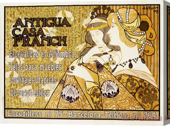 Alejandro de Riquer Antigua Casa Franch Poster Stretched Canvas Painting / Canvas Art
