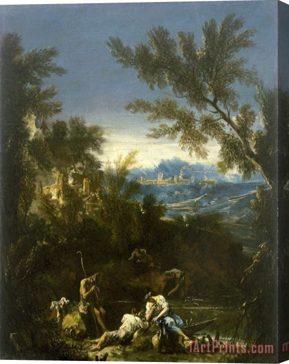 Alessandro Magnasco Landscape with Figures Stretched Canvas Print / Canvas Art