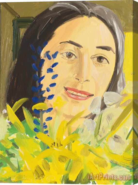 Alex Katz Ada with Wildflowers I Stretched Canvas Print / Canvas Art