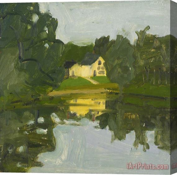 Alex Katz Landscape with Yellow House Stretched Canvas Print / Canvas Art