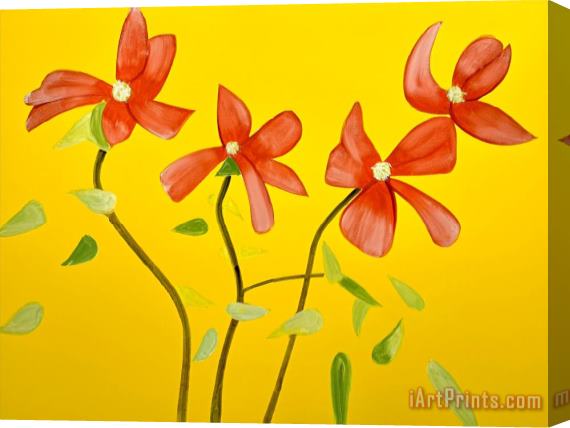 Alex Katz Red Dogwood 1, From The Flowers Portfolio, 2021 Stretched Canvas Painting / Canvas Art