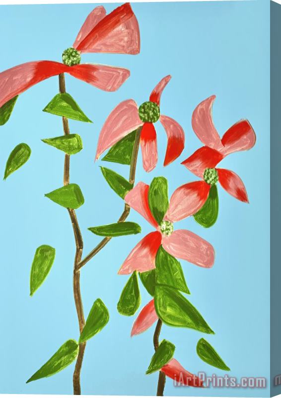 Alex Katz Red Dogwood 2, From The Flowers Portfolio, 2021 Stretched Canvas Painting / Canvas Art