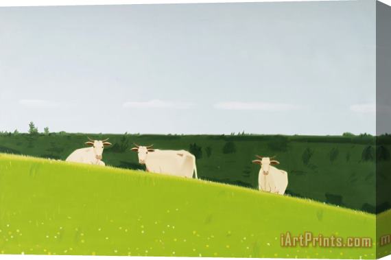 Alex Katz Three Cows Stretched Canvas Print / Canvas Art