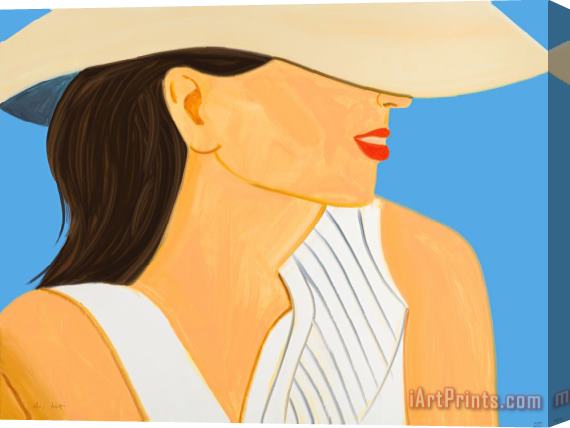 Alex Katz Vivien with Hat, 2021 Stretched Canvas Print / Canvas Art