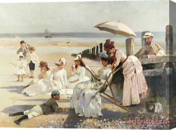 Alexander M Rossi On the Shores of Bognor Regis Stretched Canvas Painting / Canvas Art