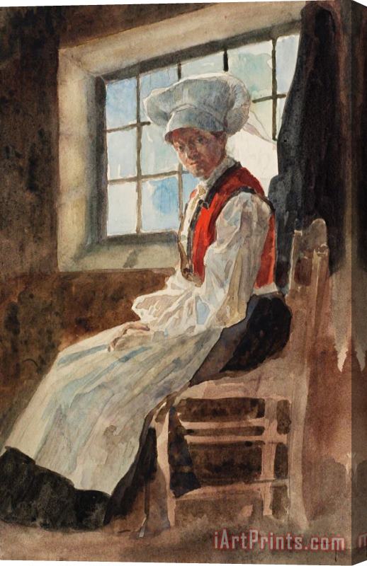 Alexandre Lunois Scandinavian Peasant Woman In An Interior Stretched Canvas Painting / Canvas Art