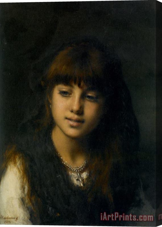 Alexei Alexeivich Harlamoff A Young Girl Stretched Canvas Print / Canvas Art