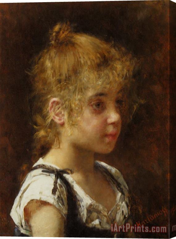 Alexei Alexeivich Harlamoff Portrait of a Young Girl Stretched Canvas Print / Canvas Art