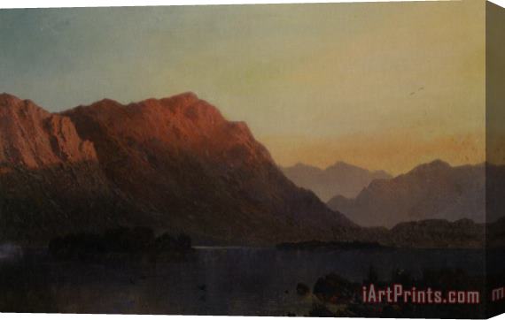 Alfred De Breanski Snr Sunset in The Highlands Stretched Canvas Print / Canvas Art
