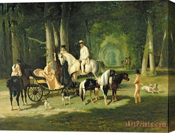 Alfred Dedreux Mr and Mrs A Mosselman and their Two Daughters Stretched Canvas Print / Canvas Art