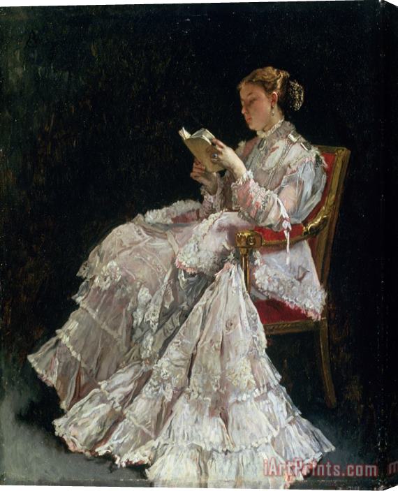 Alfred Emile Stevens The Reader Stretched Canvas Print / Canvas Art