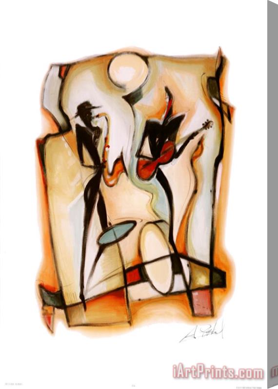 alfred gockel Jazz Duo Stretched Canvas Painting / Canvas Art